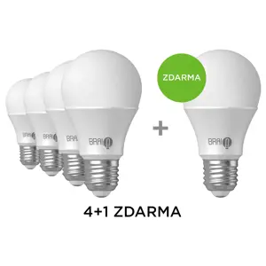 Produkt 4+1 zdarma: Chytrá žárovka BrainLight LED, závit E27, 11W, WiFi, APP, stmívatelná