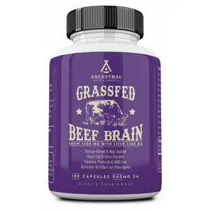 Produkt Ancestral Supplements Ancestral Supplements, Grass-fed Beef Brain, hovězí mozek, 180 kapslí, 30 dávek