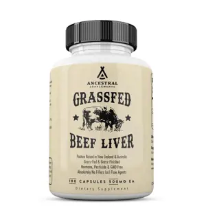 Produkt Ancestral Supplements Ancestral Supplements, Grass-fed beef liver, Hovězí játra v Grass-fed kvalitě, 180 kapslí, 30 dávek