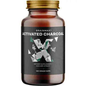 Produkt BrainMax Activated Charcoal, aktivní uhlí z kokosových skořápek, 575 mg, 100 rostlinných kapslí