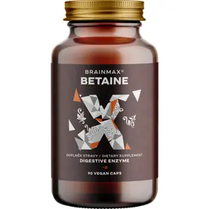 BrainMax Betaine HCl, Betain HCl a hořec žlutý, 700 mg, 90 kapslí