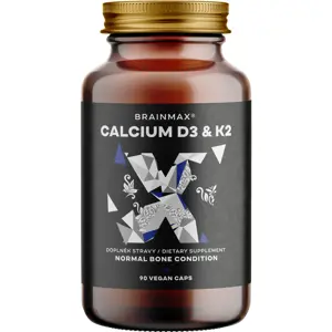 BrainMax Calcium D3 & K2, vápník s vitamínem D3 & K2, 90 rostlinných kapslí