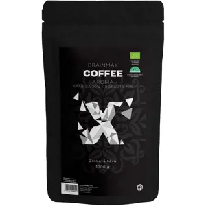 BrainMax Coffee Aroma (Arabica 30% + Robusta 70%), zrnková káva, BIO, 1000 g *CZ-BIO-001 certifikát