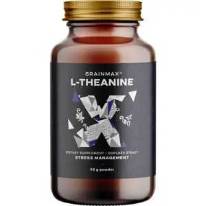 BrainMax L-Theanine, L-theanin v prášku, 90 g