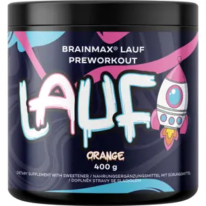 BrainMax LAUF Preworkout, s kofeinem, 400 g Příchuť: Červený pomeranč