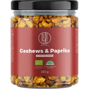 BrainMax Pure Cashews & Paprika, Kešu & Červená paprika, BIO, 225 g