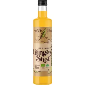 BrainMax Pure Ginger Shot, zázvorová štáva s kurkumou, BIO Objem: 500 ml