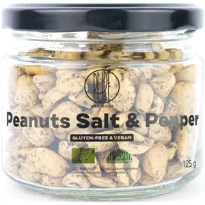 BrainMax Pure Peanuts Salt & Pepper, Arašídy, Sůl & Pepř, BIO, 125 g