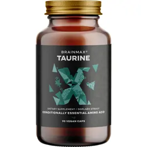 BrainMax Taurine, taurin, 825 mg, 90 rostlinných kapslí