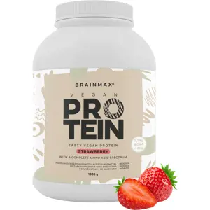 Produkt BrainMax Vegan protein, 1000 g Příchuť: Jahoda