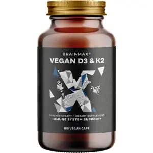 BrainMax Vegan Vitamin D3 & K2 4000 IU / K2 jako MK7 all-trans K2VITAL®DELTA 150 mcg, 100 rostlinných kapslí