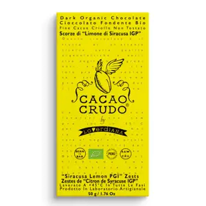 Produkt Cacao Crudo Raw Hořká čokoláda s citrónovou kůrou, BIO, 50 g