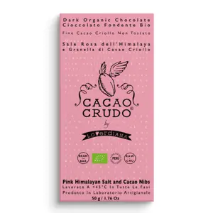 Produkt Cacao Crudo Raw Hořká čokoláda s Himalájskou solí a kakaovými boby, BIO, 50 g