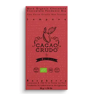 Cacao Crudo Raw Hořká čokoláda s malinami, BIO, 50 g