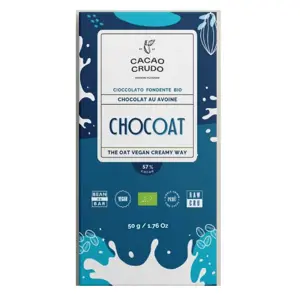 Cacao Crudo Raw Ovesná hořká čokoláda, BIO, 50 g