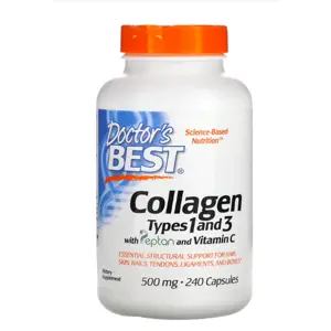 Produkt Doctor's Best Doctor’s Best Kolagen, Typ I & III + vitamín C, 500 mg, 240 kapslí