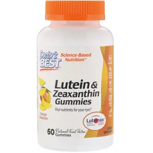 Produkt Doctor's Best Doctor’s Best Lutein & Zeaxanthin (zdraví očí), 60 gumových vegan bonbónů s příchutí manga