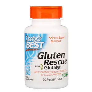 Produkt Doctor's Best Gluten Rescue with Glutalytic (trávicí enzymy), 60 rostlinných kapslí