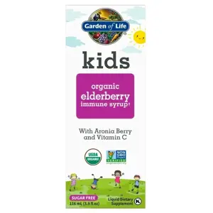 Produkt Garden of Life Kids Organic Elderberry Immune Syrup, sirup z černého bezu pro podporu imunity, 116 ml