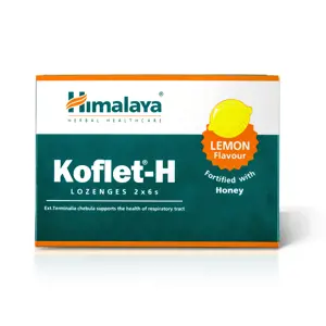 Produkt Himalaya Herbals Himalaya Koflet-H Lemon, pastilky s příchutí citrónu, 12 pastilek