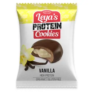 Produkt Leya's Protein Cookies Vanilla, Proteinová cookie, Vanilková v čokoládě, BIO, 40 g