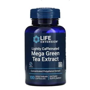 Life Extension Caffeinated Mega Green Tea Extract, extrakt ze zeleného čaje, 100 rostlinných kapslí