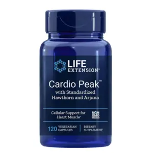 Produkt Life Extension Cardio Peak s hlohem a arjunou, Podpora Srdce a Cév, 120 rostlinných kapslí