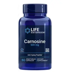 Life Extension Carnosine, karnosin, 500 mg, 60 rostlinných kapslí