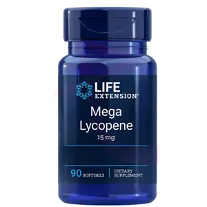 Life Extension Mega Lycopene 15 mg, lykopen, 90 kapslí