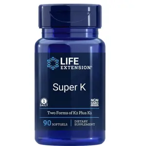 Produkt Life Extension Super K, Vitamin K1, K2 (MK-4 and MK-7), 90 softgel kapslí