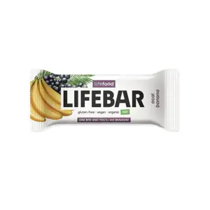 LifeFood - Tyčinka Lifebar acai s banánem BIO, RAW, 40 g