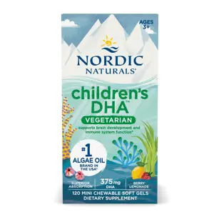 Nordic Naturals Children's DHA, Omega 3 pro děti - příchuť lesní plody, 375 mg, 120 žvýkacích sofgelových kapslí