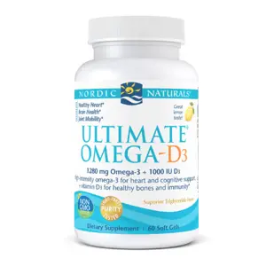 Nordic Naturals Ultimate Omega 1280 mg s vitamínem D, Citron, 60 softgelových kapslí