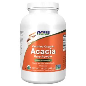 Now® Foods NOW Acacia Pure Powder, Akácie, prebiotikum, prášek, BIO, 340 g