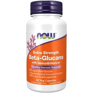 Now® Foods NOW Beta glukany s ImmunEnhancer ™, Extra Strength, 60 rostlinných kapslí