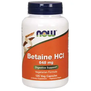 Now® Foods NOW Betaine HCl, vegetariánský, 648 mg, 120 rostlinných kapslí