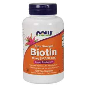 Produkt Now® Foods NOW Biotin, 10 mg Extra Strength, 120 rostlinných kapslí