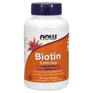 Produkt Now® Foods NOW Biotin, 5000 ug, 120 rostlinných kapslí