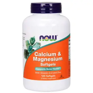 Produkt Now® Foods NOW Calcium & Magnesium, with Vitamin D-3 and Zinc, Vápník + Hořčík + Vitamin D3 a Zinek, 120 softgelových kapslí