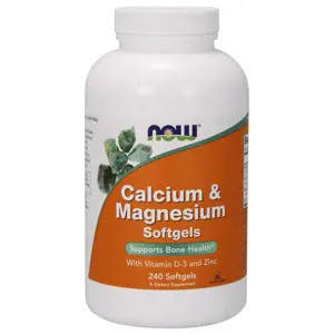 Now® Foods NOW Calcium & Magnesium, with Vitamin D-3 and Zinc, Vápník + Hořčík + Vitamín D3 a Zinek, 240 softgelových kapslí