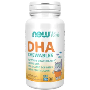 Now® Foods NOW DHA Kids Chewable (Omega-3), 100 mg, 60 žvýkacích kapslí