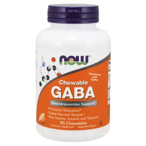 Produkt Now® Foods NOW GABA (kyselina gama-aminomáselná) 500 mg + Taurin, Inositol a L-Theanin, 90 žvýkacích kapslí