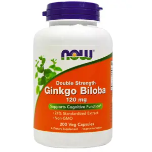 Produkt Now® Foods NOW Ginkgo Biloba Double Strenght, 120 mg, 200 rostlinných kapslí