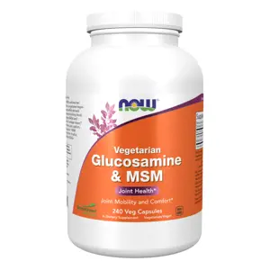 Now® Foods NOW Glucosamine & MSM Vegetarian (vegetariánský glukosamin a MSM), 240 rostlinných kapslí