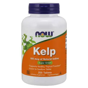 Now® Foods NOW Kelp, Přírodní Jód, 150 mcg, 200 tablet