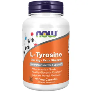 Now® Foods NOW L-Tyrosine, 750 mg, 90 rostlinných kapslí