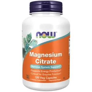 Produkt Now® Foods NOW Magnesium Citrate, hořčík citrát, 400 mg, 120 rostlinných kapslí