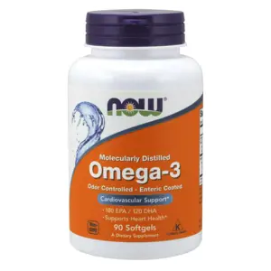 Produkt Now® Foods NOW Omega-3 enteric coated, molekulárně destilované a enterosolventní kapsle, 90 softgelových kapslí