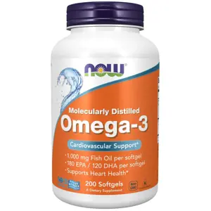 Produkt Now® Foods NOW Omega-3, molekulárně destilované, 200 softgelových kapslí