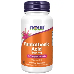 Produkt Now® Foods NOW Pantothenic Acid B5 (kyselina pantothenová), 500 mg, 100 rostlinných kapslí